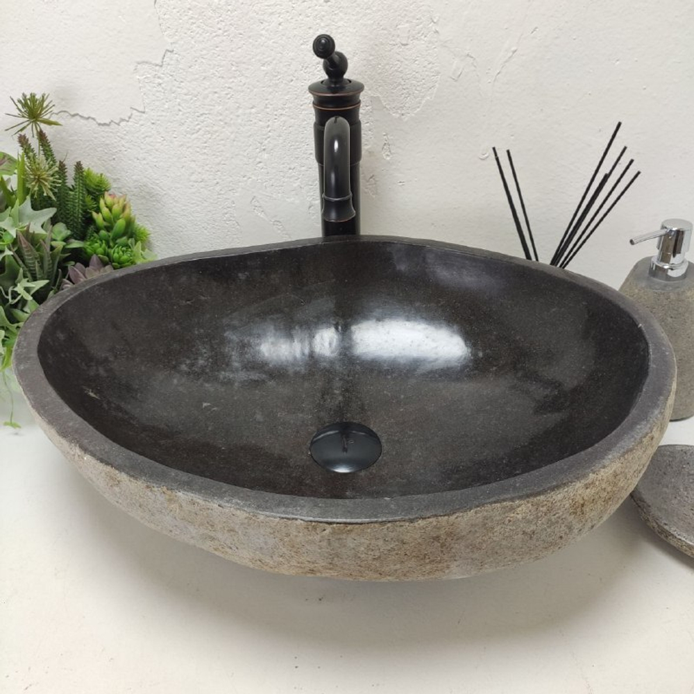 Раковина из речного камня RS-62007 (55*42*16)