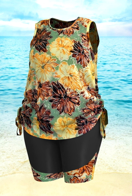 Купальный костюм 17237-17177 желто-коричневый