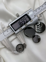 Пуговицы плоские графит (черные) металлические