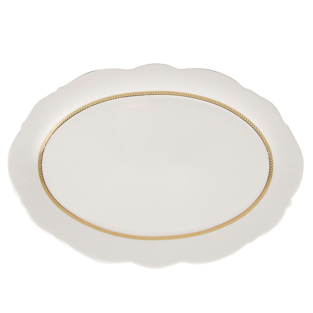 Блюдо "White chic" 35,5х24,4х2см (фарфор) (min2) (транспортная упаковка)