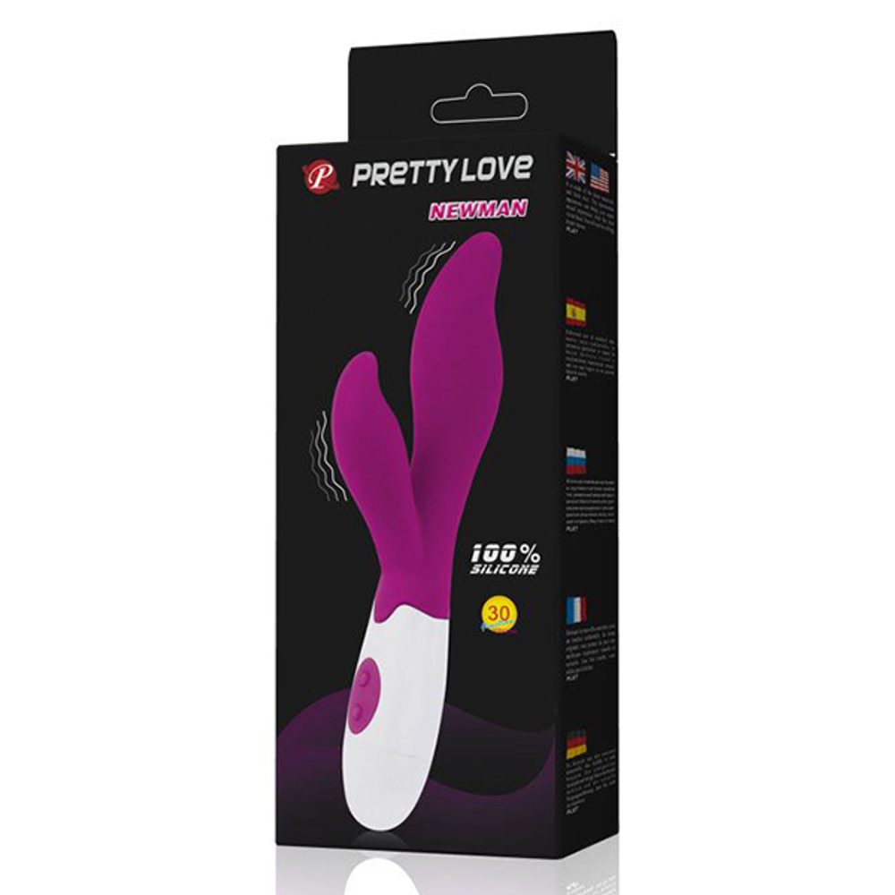 Вибратор 20см с клиторальным отростком Pretty Love Newman BI-014219