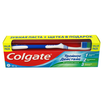Зубная паста Colgate Тройное действие 100 мл+Зубная щетка Эксперт чистоты