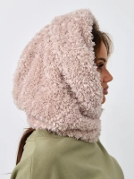 Капор зимний вязаный капюшон на флисе