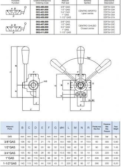 Трехходовой трехлинейный дивертор 1/2" 003.401.000, открытый центр, 90 л/мин, 250 бар