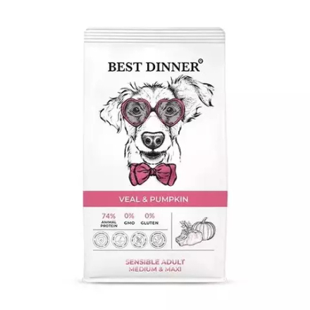 Best Dinner Adult Sensible собаки медиум/макси   телятина тыква 3 кг