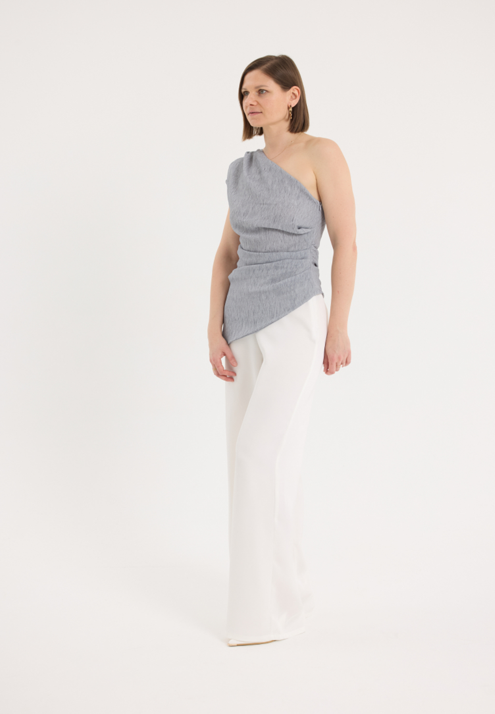 Топ на одно плечо с драпировкой