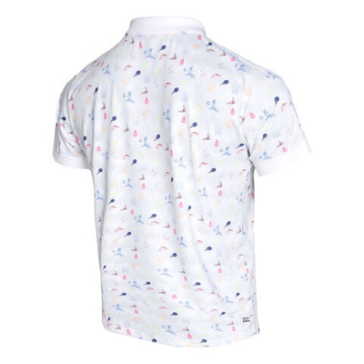 Мужское теннисное поло BIDI BADU Idir Tech Polo Men - White, Multicoloured
