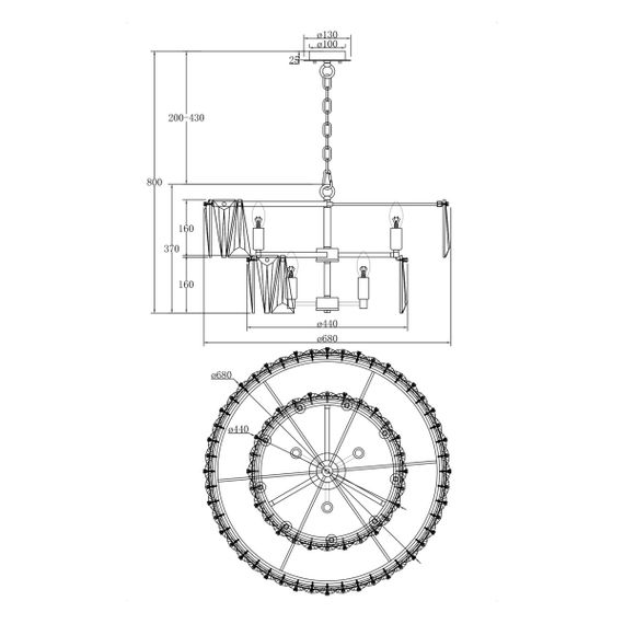 Подвесная люстра Maytoni Puntes MOD043PL-12CH