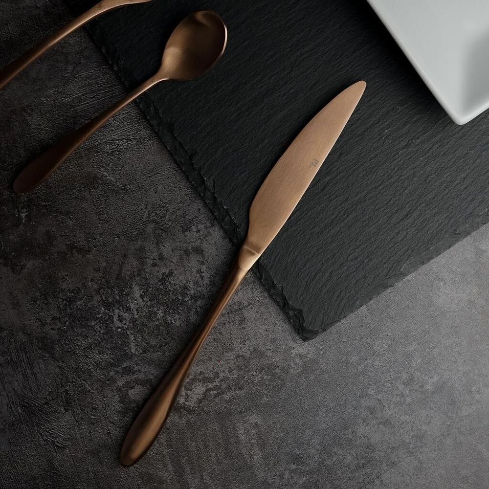 Нож столовый 23,5 см матовый цвет светлая медь PVD   [12]