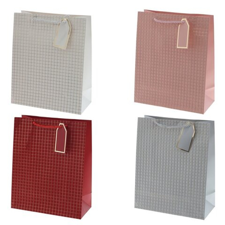 GAEM Пакет подарочный M (бумага 210г/м2, блок 12шт), L26 W12 H32 см, 4в.