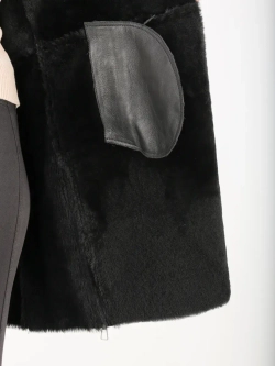 Дубленка зимняя натуральная с капюшоном длинная