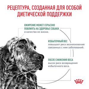 Сухой корм Royal Canin Satiety Weight Management для взрослых собак для снижения веса