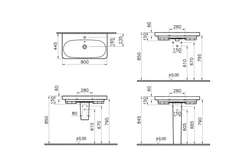 Раковина VitrA Matrix (Nest) 5682B003-0001, 80 см