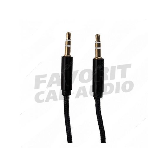 Кабель AUX, Jack 3,5mm(m) - Jack 3,5mm(m) FINITY, Sirius, 1.0м, круглый, ткань, в переплёте, цвет: чёрный