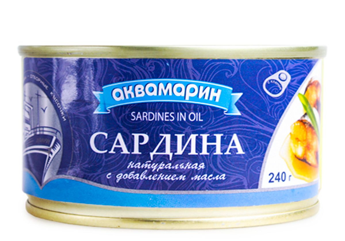 Сардина натуральная в масле, 240г