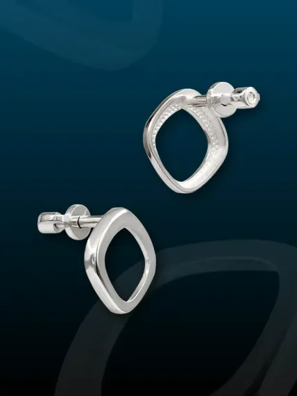 Серьги-пусеты Квадрат скругленный, промо фото.