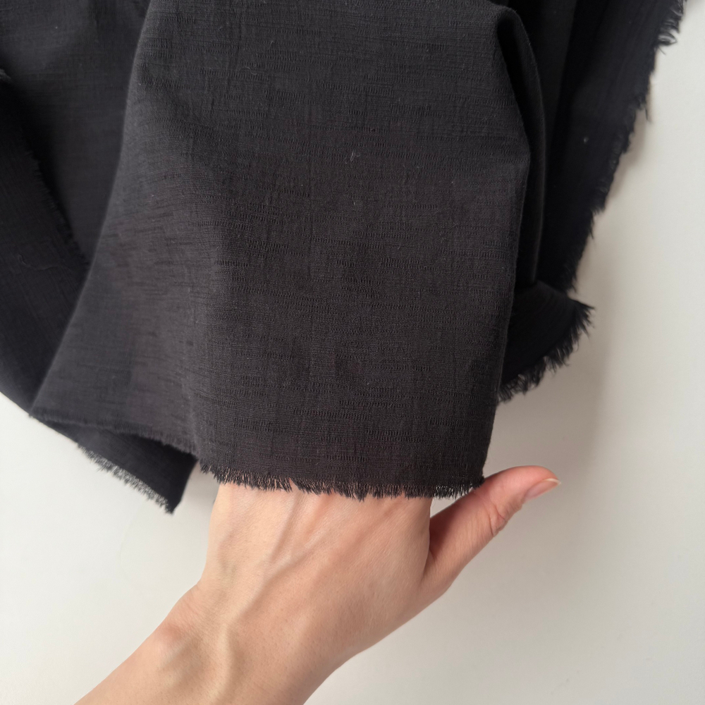 Фактурный хлопок «Рельеф» Чёрный