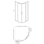 Душ ограждение Azario MILTON 1000х1000х2000, без поддона, полукруглое, стекло 6 мм серебро  81154