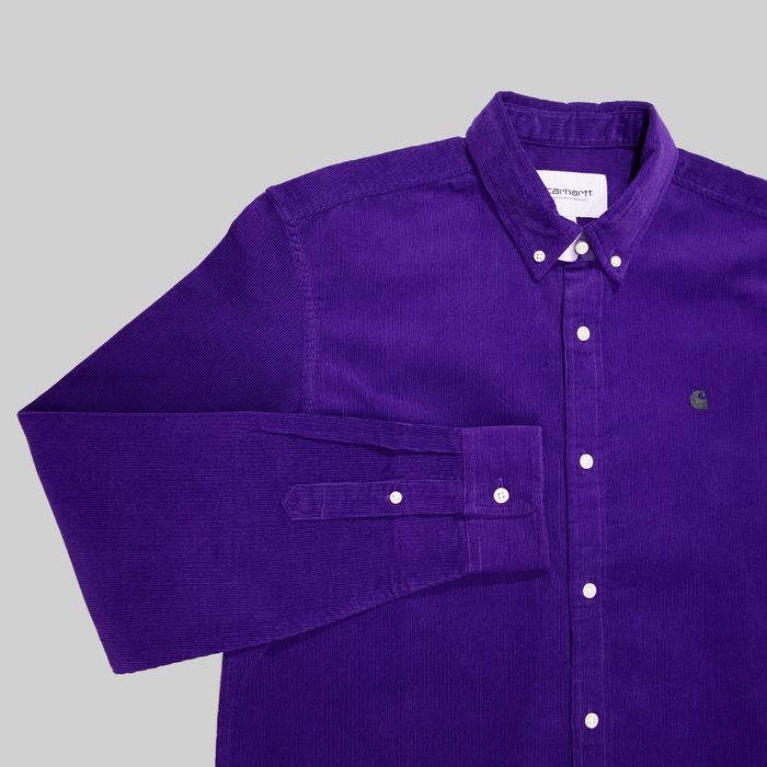Рубашка мужская Carhartt WIP Madison Fine Cord артикул:I030580_tyrian - купить в магазине Дайс