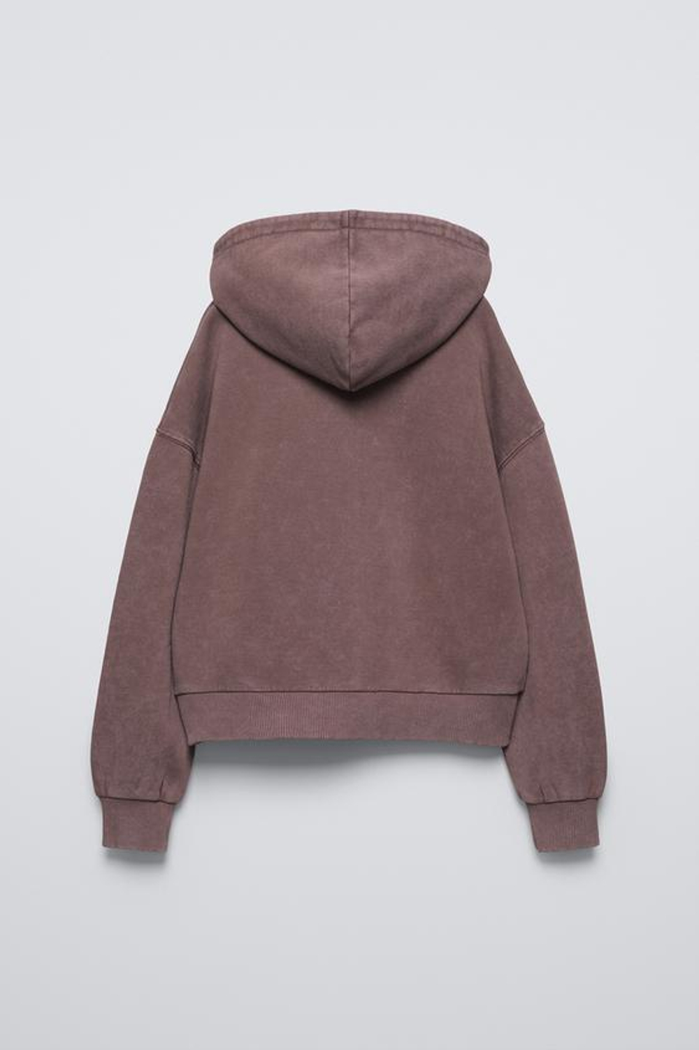 ZARA ХУДИ ИЗ ТКАНИ С ЭФФЕКТОМ ПОТЕРТОСТИ, КОРИЧНЕВЫЙ