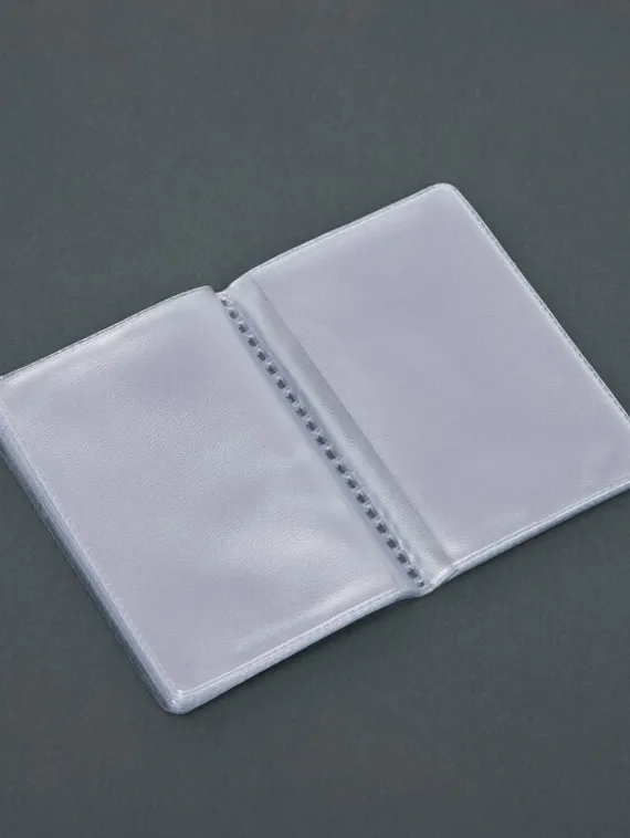 Вкладыш вертикальных визиток, 18 страниц, прозрачный