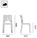 Стул пластиковый Papatya Ego-Rock, белый, красный