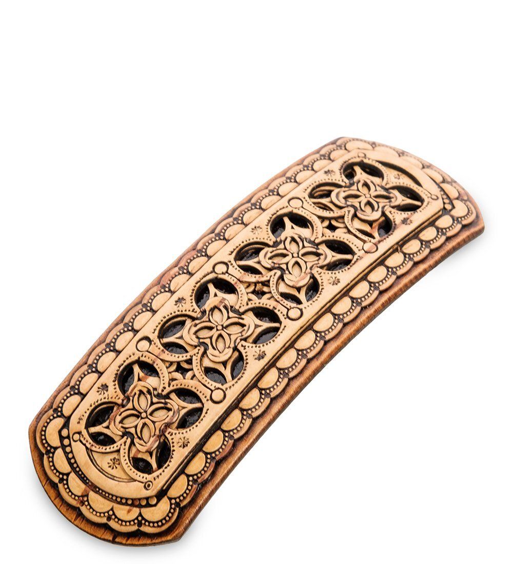 Народные промыслы BST-414 Заколка прорезная (береста, тиснение)