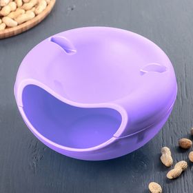 Тарелка менажница для семечек и орехов с подставкой для телефона Фиолетовая