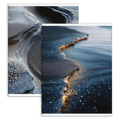 Тетрадь-перевертыш А4 80л. клетка "Мерцание" мягкий переплёт, мелов.картон, УФ-лак сплошной (Феникс+