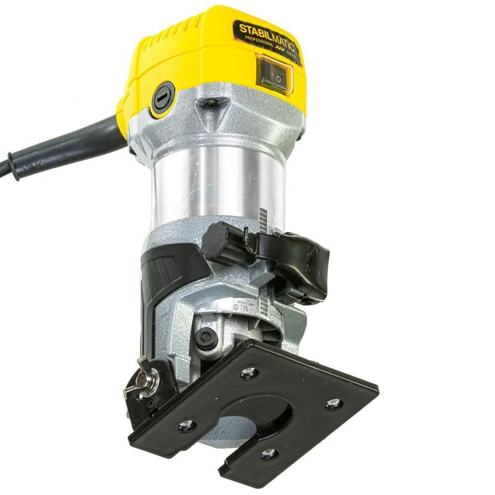 Фрезер кромочный STABILMATIC по дереву с набором баз FRH-880 (2цанги: 6 и 8 мм)