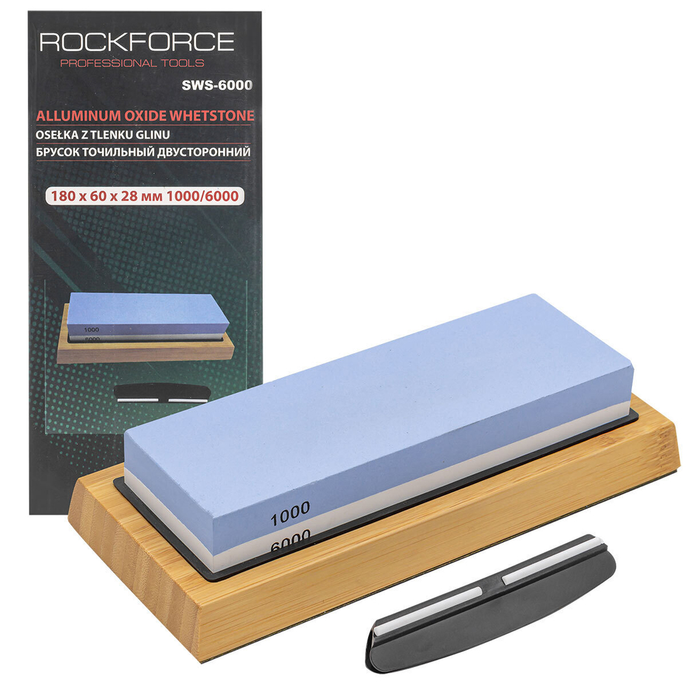 Брусок точильный двусторонний 180x60x28mm 1000/6000 RockForce##Rock FORCE RF-SWS-6000