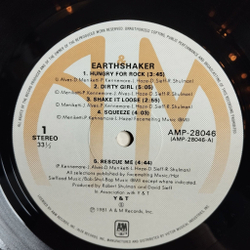 Винтажная виниловая пластинка LP Y and T Earthshaker (Japan 1982) (No Obi)