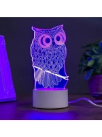 Светильник «Филин» LED RGB от сети 9.5×10×19 см RISALUX