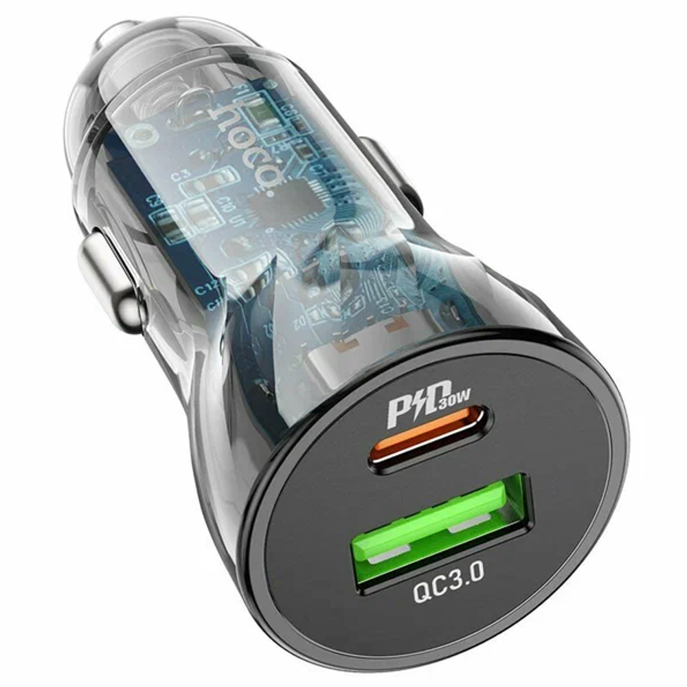 Автомобильное зарядное устройство Hoco Z47A Output USB+Type-C 30W Автомобильное зарядное устройство Hoco Z47A Output USB+Type-C 30W