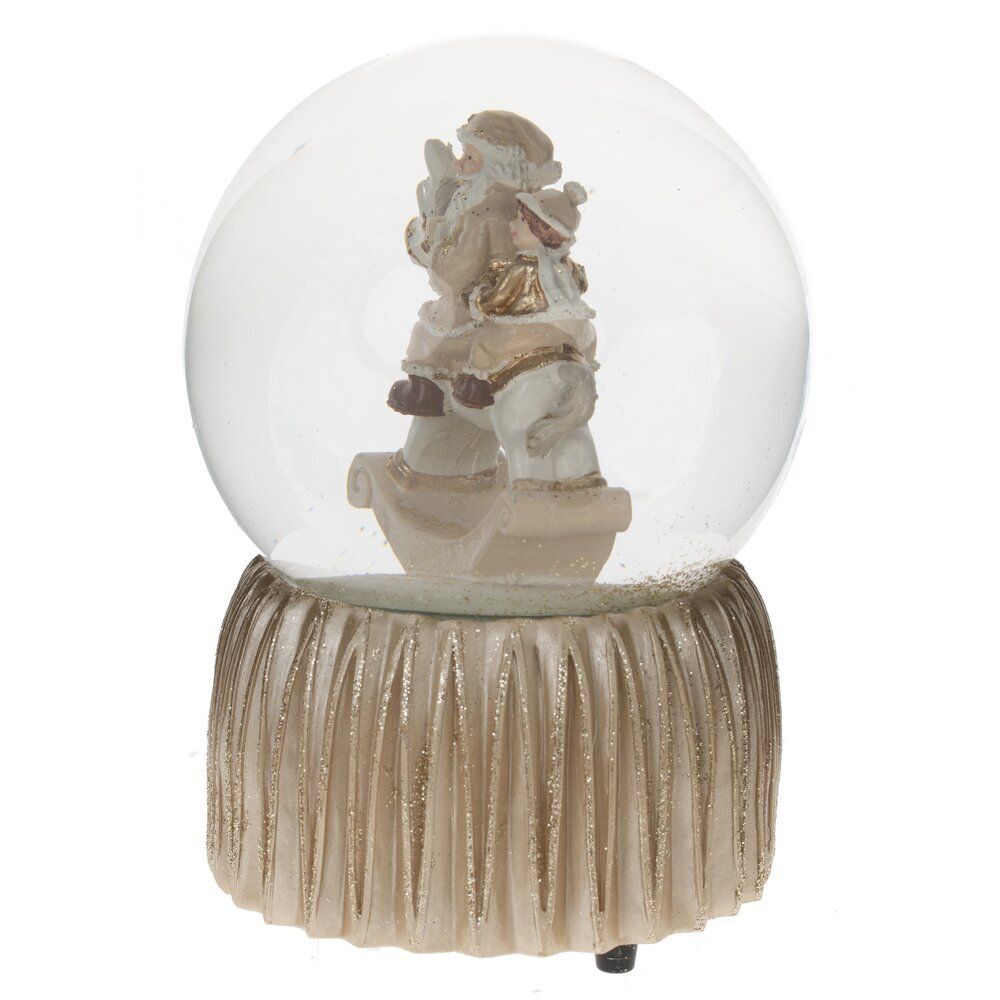 GAEM Фигурка декор в стекл шаре "Дед Мороз на лошадке" (муз с ключ), D 9 см, L9,5 W9,5 H14 см