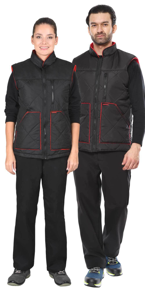 Жилет удлиненный (на подкладке флис) черный