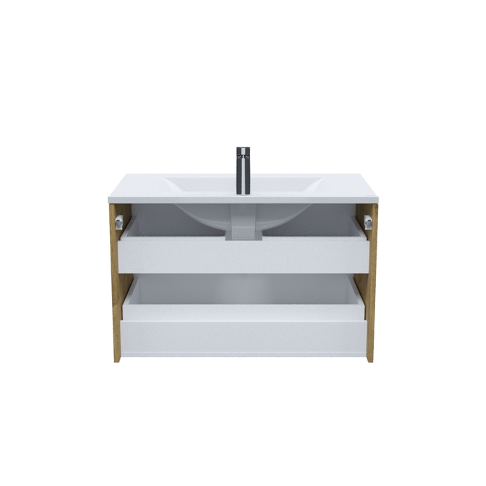 Тумба с умывальником IDDIS Bild, подвесная, 80 см, дуб светлый, BIL80V0i95K