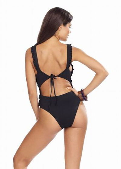 Совместный купальник с завязками на спинке (Размер: 85/42) (Цвет: черный)