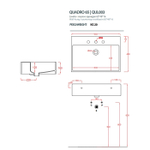 Раковина Artceram Quadro QUL003 01 00 подвесная 65 см, цвет белый