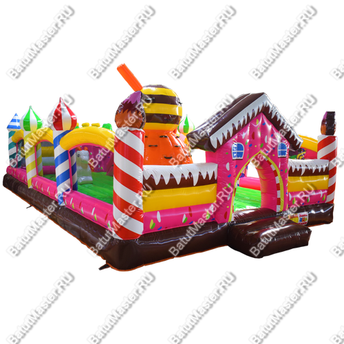 Коммерческий надувной батут "Десертный дом", 12*6*4,5 м.