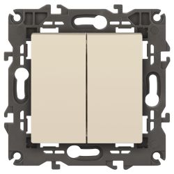 Выключатель ЭРА Elegance 14-1104-02 двойной 10АХ-250В IP20 слоновая кость