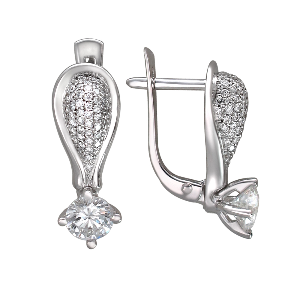 Серьги с бриллиантами  из белого золота JA-S-1С673938