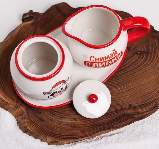 Набор "Снимай сливки", сахарница, молочник