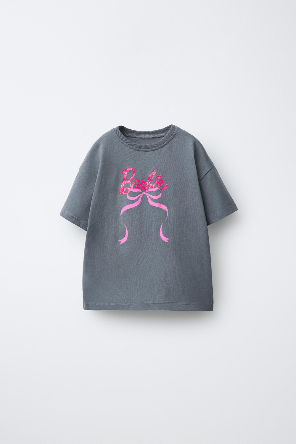 ZARA ФУТБОЛКА С БАНТОМ BARBIE™ MATTEL, АНТРАЦИТОВО-СЕРЫЙ