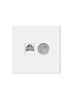 Розетка компьютерная + телевизионная 2-м ArtGallery RJ45 + TV кат.5E бел. SE GAL000189