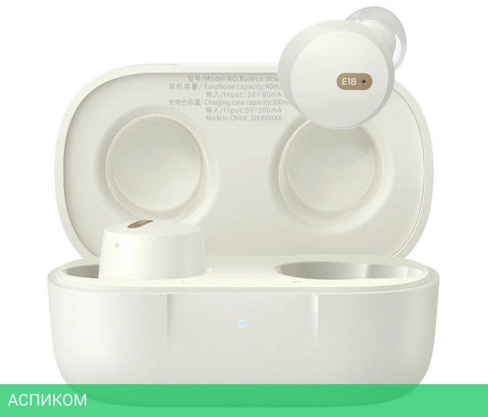Наушники Baseus Bowie E18 True Wireless Earphones Stellar White (A00023800223-00)