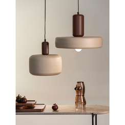 Светильник потолочный Juko, Ø30х32 см, вишневый/бежевый