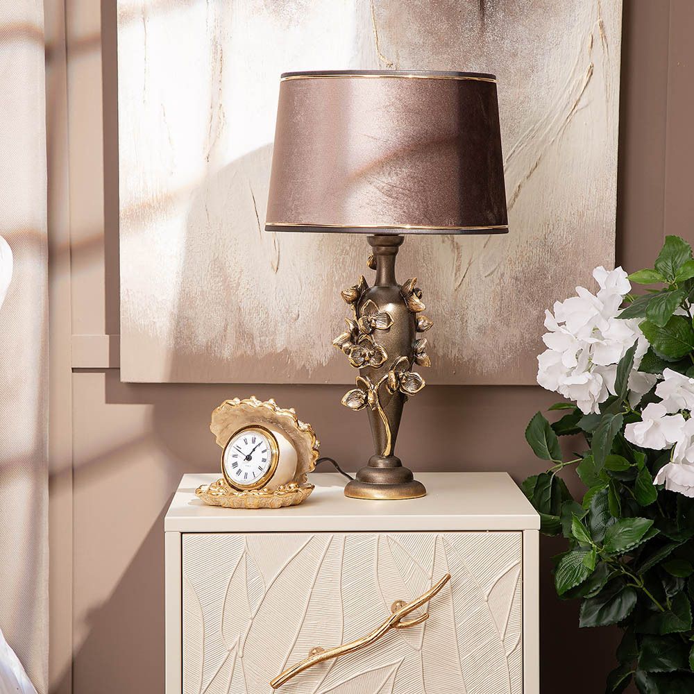 Настольная лампа Орхидея Лира Бронза Тюссо Кофе