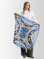 Платок «Казань Драгоценная» серебро 100% шёлк