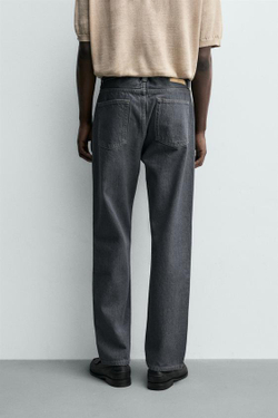 ZARA ДЖИНСЫ STRAIGHT FIT, СЕРЫЙ